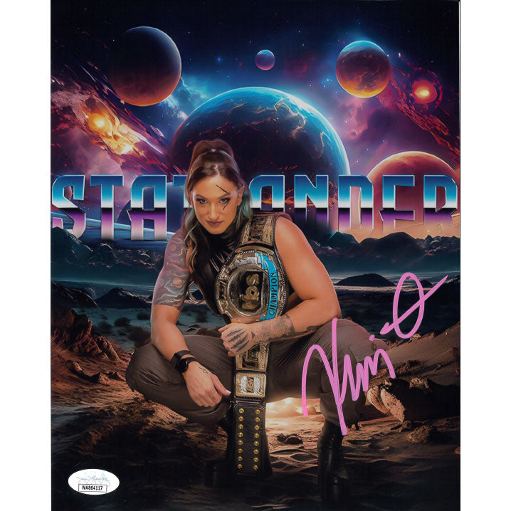 Kris Statlander Champion METALLIC 8 x 10 Promo - JSA AUTOGRAPHED