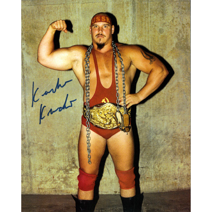 Krusher Khruschev Chains & Belt 8 x 10 Promo - AUTOGRAPHED
