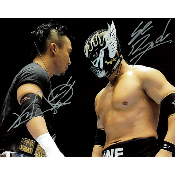 El Desperado & Kushida Stand Off 8 x 10 Promo - DUAL AUTOGRAPHED