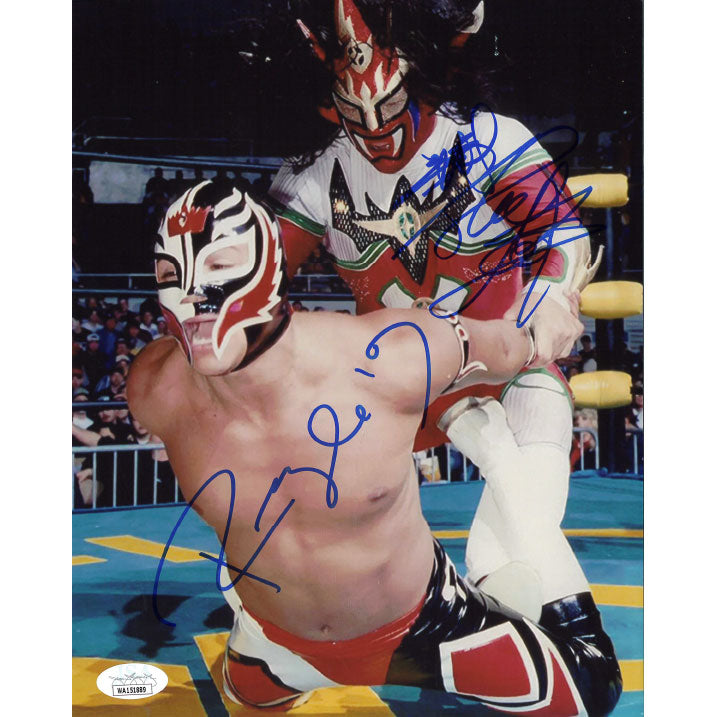Jushin Liger vs Rey Mysterio 8 x 10 Promo - JSA DUAL AUTOGRAPHED