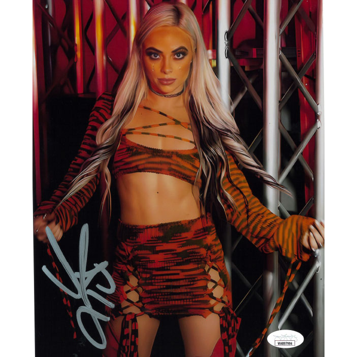Liv Morgan Red Stripe Top & Skirt METALLIC 8 x 10 Promo - JSA AUTOGRAPHED