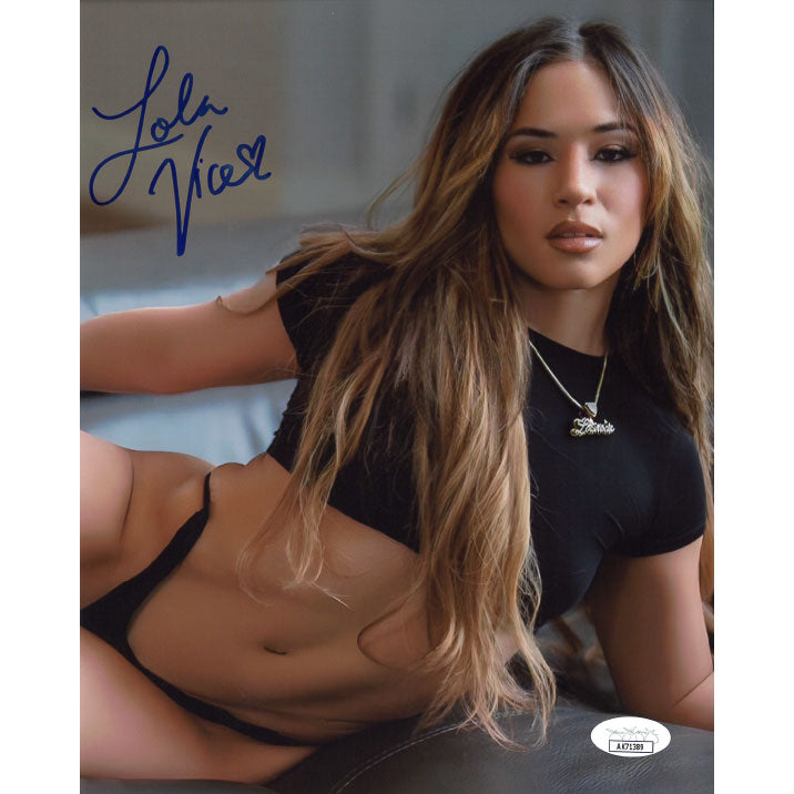 Lola Vice Laying Down 8 x 10 Promo - JSA AUTOGRAPHED