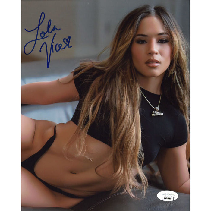 Lola Vice Laying Down 8 x 10 Promo - JSA AUTOGRAPHED