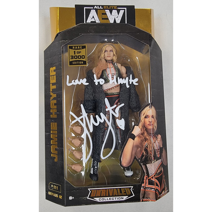 Jamie Hayter 1 of 3000  INSCRIBED AEW Unrivaled Figure - JSA Autographed