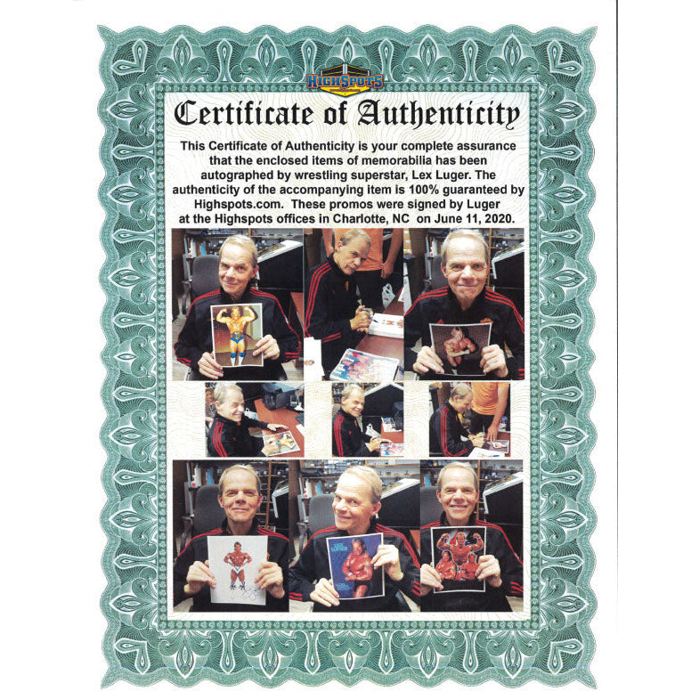 Lex Luger Collage 8.5 x 11 Promo - AUTOGRAPHED
