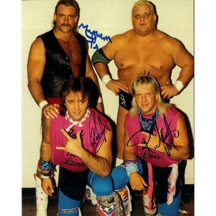 Magnum TA & Rock n Roll Express with Dusty 8 x 10 Promo - TRIPLE AUTOGRAPHED