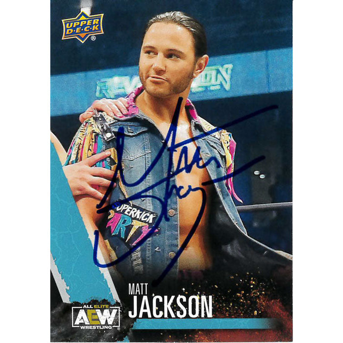 Matt Jackson AEW Upper Deck Blue Base Trading Card - Autographed