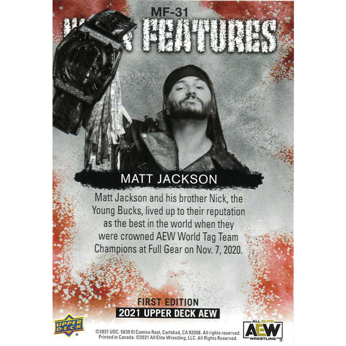 Matt Jackson AEW Upper Deck Main Features Trading Card - Autographed