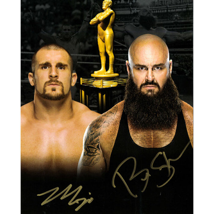 Mojo Rawley & Braun Strowman ATG Trophy 8 x 10 Promo - DUAL AUTOGRAPHED