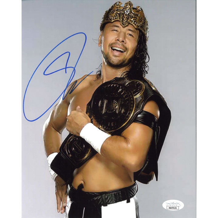 Shinsuke Nakamura Crown & IC Title 8 x 10 Promo - JSA AUTOGRAPHED