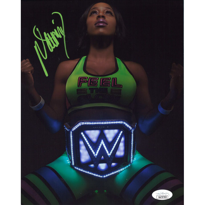 Naomi Seated Glow Belt 8 x 10 Promo - JSA AUTOGRAPHED