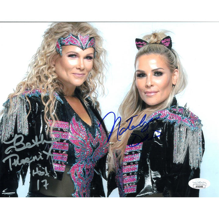 Natalya & Beth Phoenix White BG 8 x 10 Promo - JSA DUAL AUTOGRAPHED