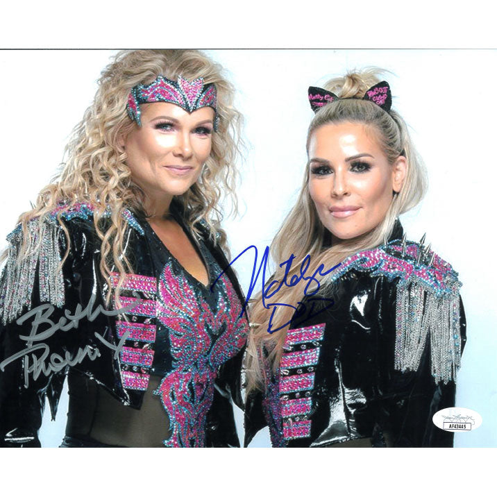 Natalya & Beth Phoenix White BG 8 x 10 Promo - JSA DUAL AUTOGRAPHED