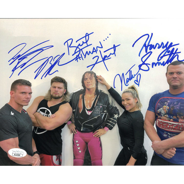 New Era Hart Foundation Dynasty White BG 8 x 10 Promo - JSA QUINTUPLE AUTOGRAPHED