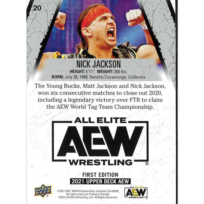 Nick Jackson AEW Upper Deck Blue Base Trading Card - Autographed