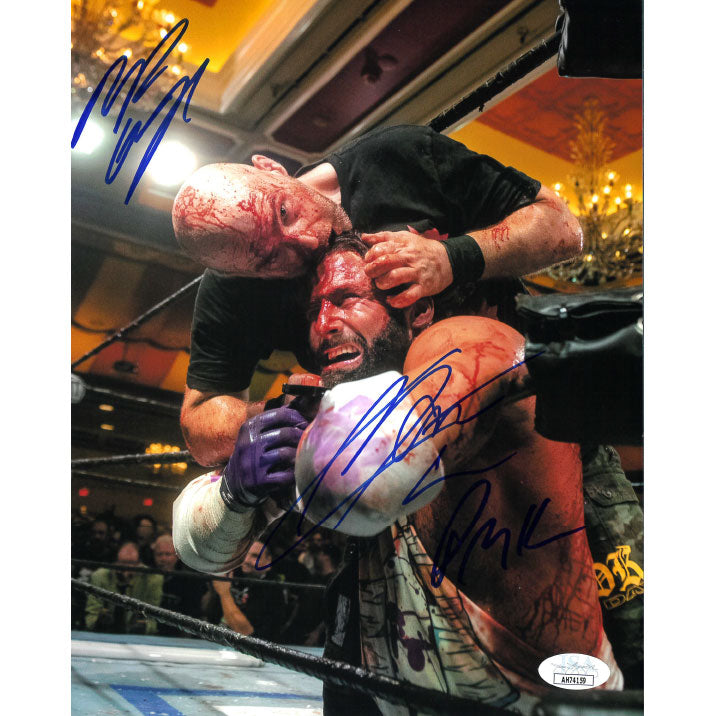 Nick Gage vs Matt Cardona Biting 8 x 10 Promo - JSA DUAL AUTOGRAPHED
