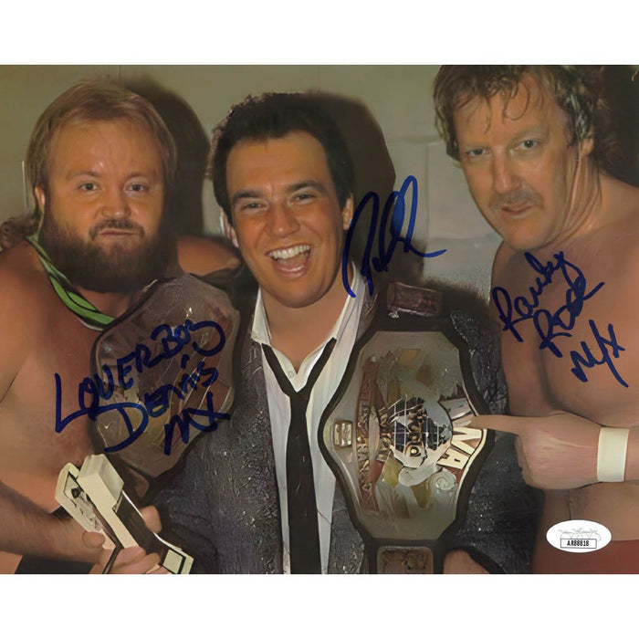 Original Midnight Express AWA Tag Belts 8 x 10 Promo - JSA TRIPLE AUTOGRAPHED