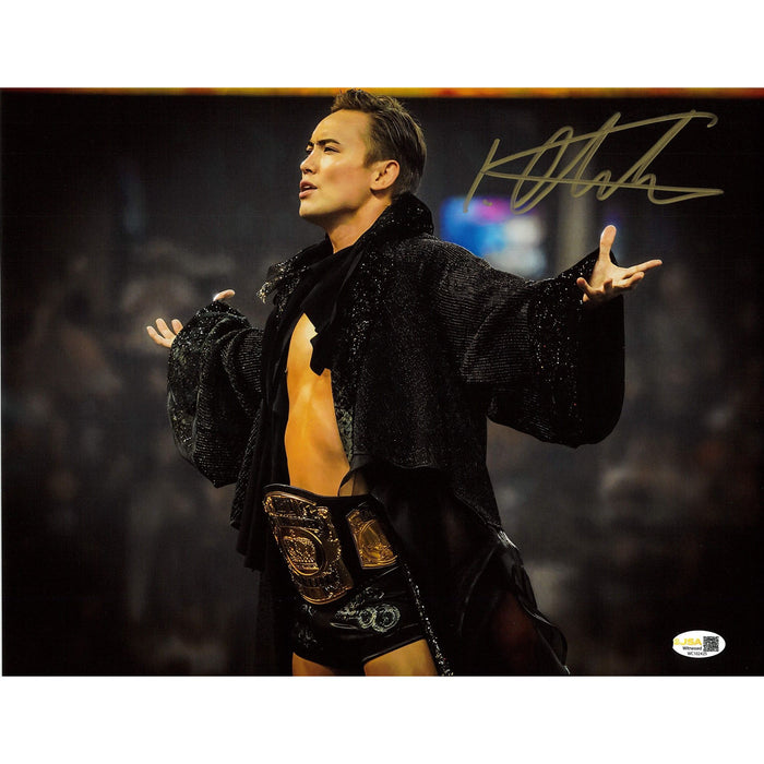 Kazuchika Okada Arms Open Black Robe 8x10 & 11x14 - JSA Autographed