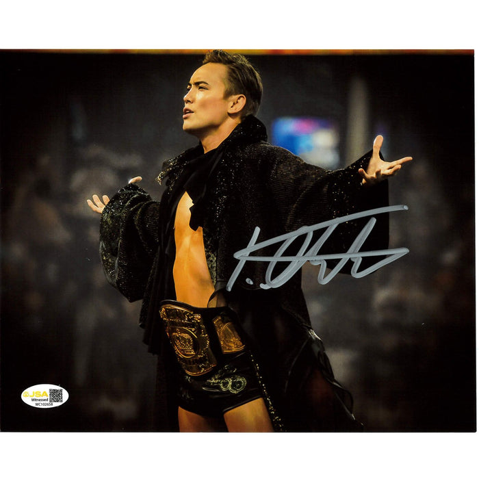Kazuchika Okada Arms Open Black Robe 8x10 & 11x14 - JSA Autographed