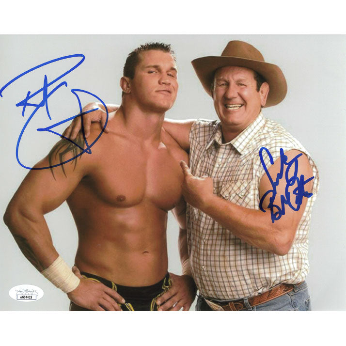 Cowboy Bob Orton and Randy Orton Father & Son 8 x 10 Promo - JSA DUAL AUTOGRAPHED