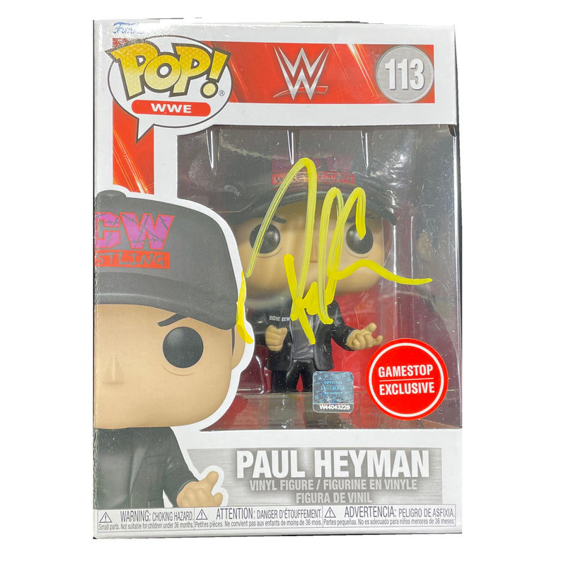 Paul Heyman Funko Pop # 113 Gamestop Exclusive Figure - JSA AUTOGRAPHED