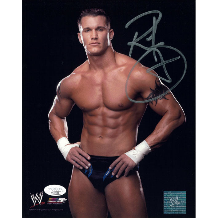 Randy Orton Black BG PF 8 x 10 Promo - JSA AUTOGRAPHED