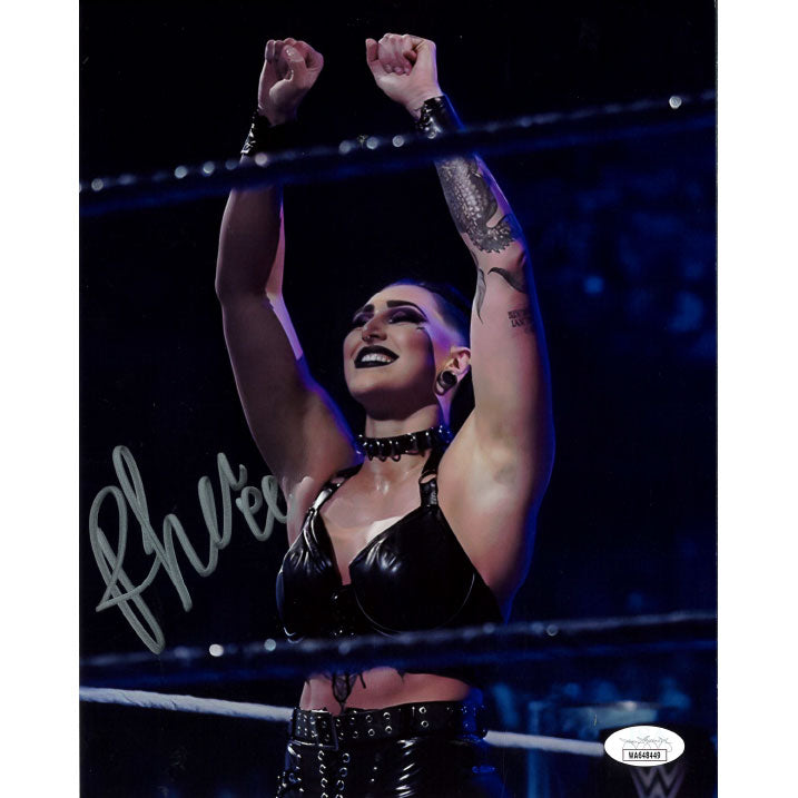 Rhea Ripley In Ring Arms Up 8 x 10 Promo - JSA AUTOGRAPHED