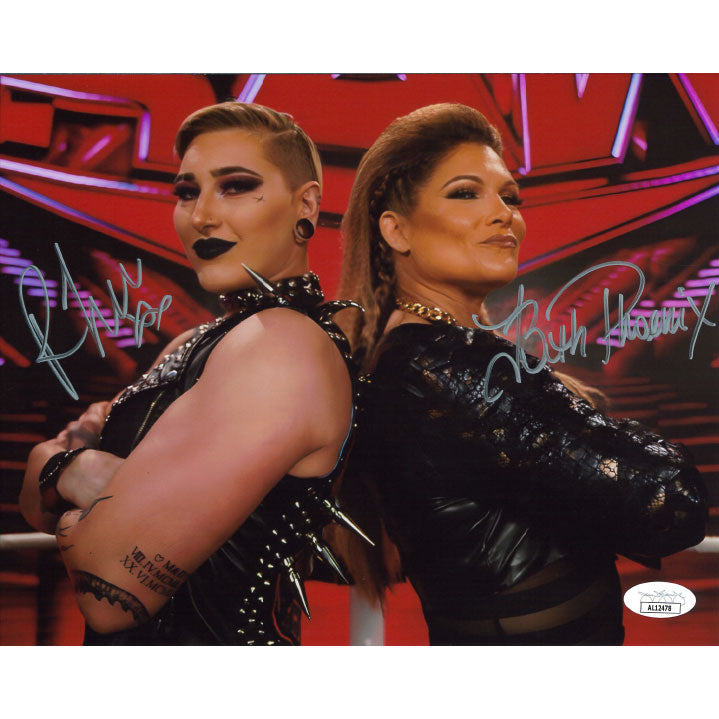Rhea Ripley & Beth Phoenix Back to Back 8 x 10 Promo - JSA DUAL AUTOGRAPHED