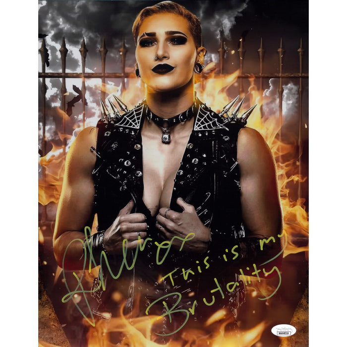 Rhea Ripley This Is My Brutality Metallic 11 x 14 Poster - JSA AUTOGRAPHED