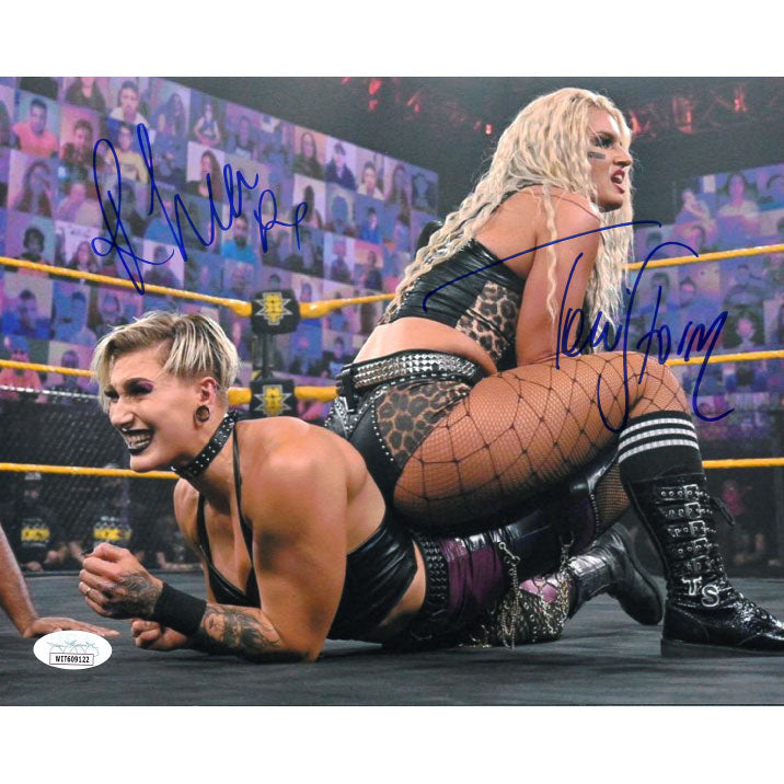 Toni Storm vs Rhea Ripley Sharpshooter 8 x 10 Promo - JSA DUAL AUTOGRAPHED