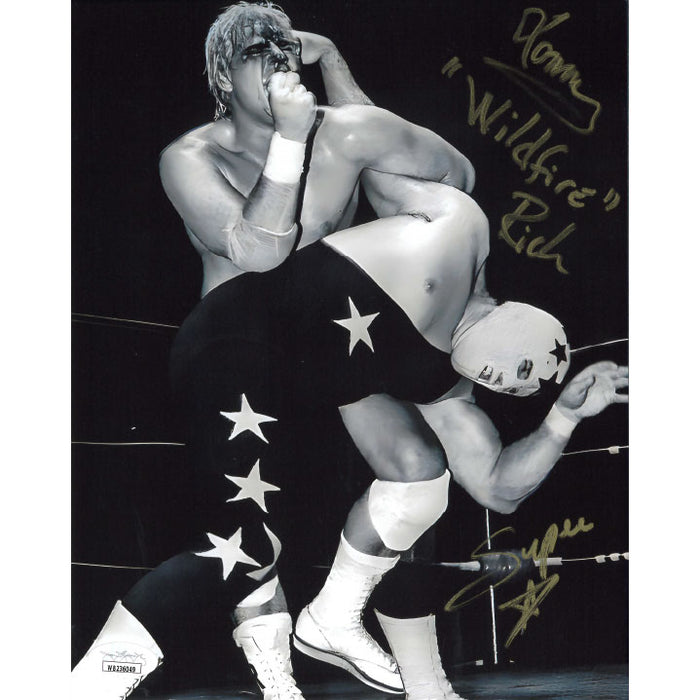 Tommy Rich & Masked Superstar Abdominal Stretch 8 x 10 Promo - JSA DUAL AUTOGRAPHED