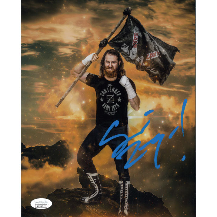 Sami Zayn Flag METALLIC 8 x 10 Promo - JSA AUTOGRAPHED