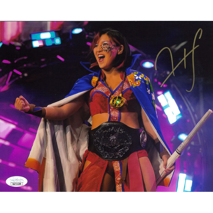 Hikaru Shida Wave Title 8 x 10 Promo - JSA AUTOGRAPHED