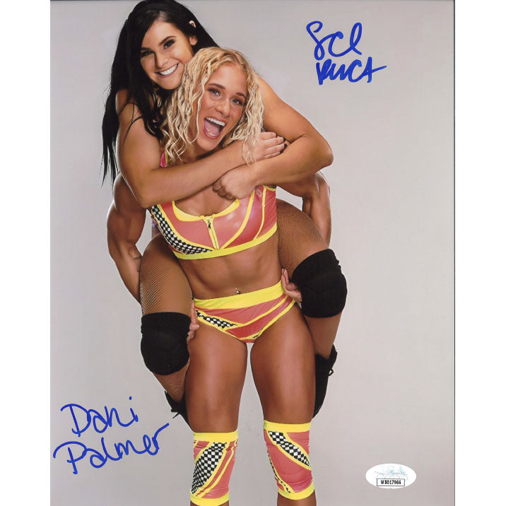 Sol Ruca & Dani Palmer Piggyback Ride 8 x 10 Promo - JSA DUAL AUTOGRAPHED