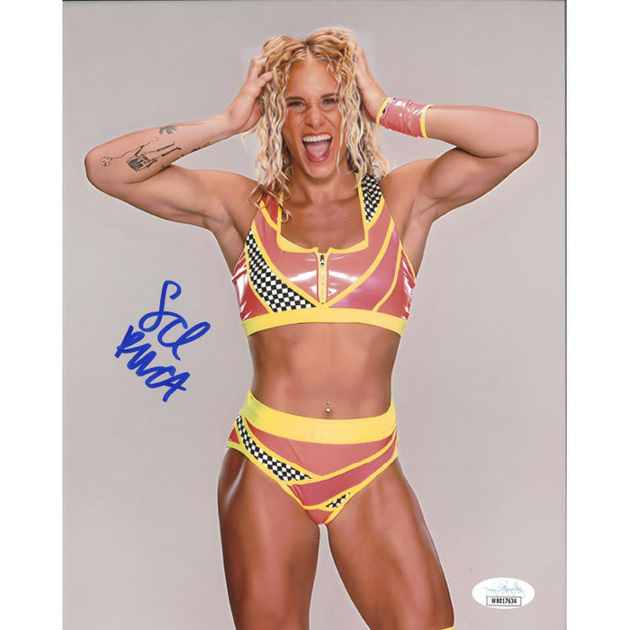 Sol Ruca Pink & Yellow Gear 8 x 10 Promo - JSA AUTOGRAPHED