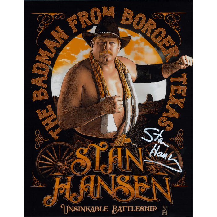 Stan Hansen Badman From Borger METALLIC 11 x 14 Poster - AUTOGRAPHED