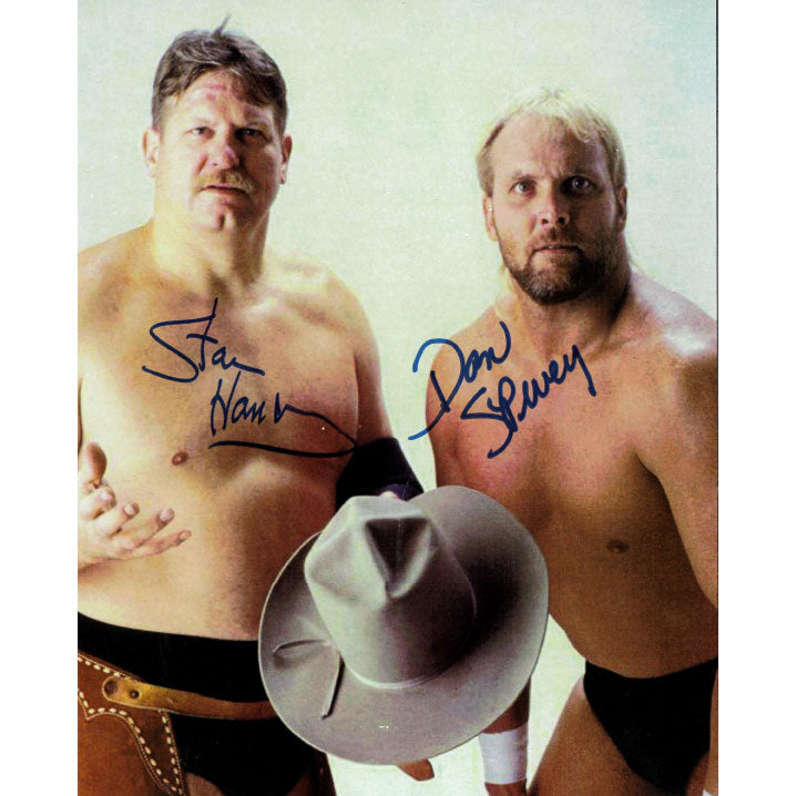 Stan Hansen & Dan Spivey Cowboy Hat 8 x 10 Promo - DUAL AUTOGRAPHED