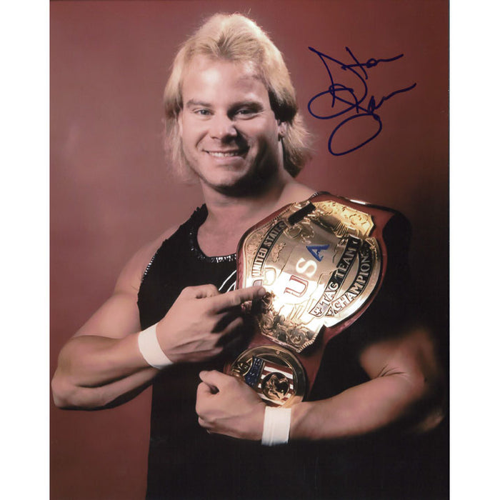 Stan Lane US Tag Team Belt 8 x 10 Promo - AUTOGRAPHED