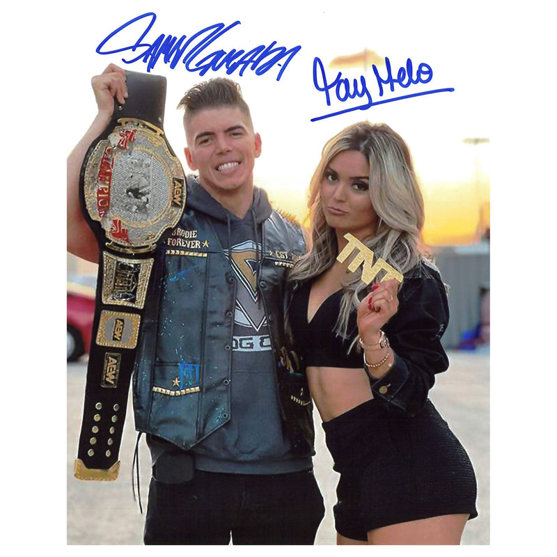 Sammy Guevara & Tay Melo Broken TNT Belt 8 x 10 Promo - DUAL Autographed