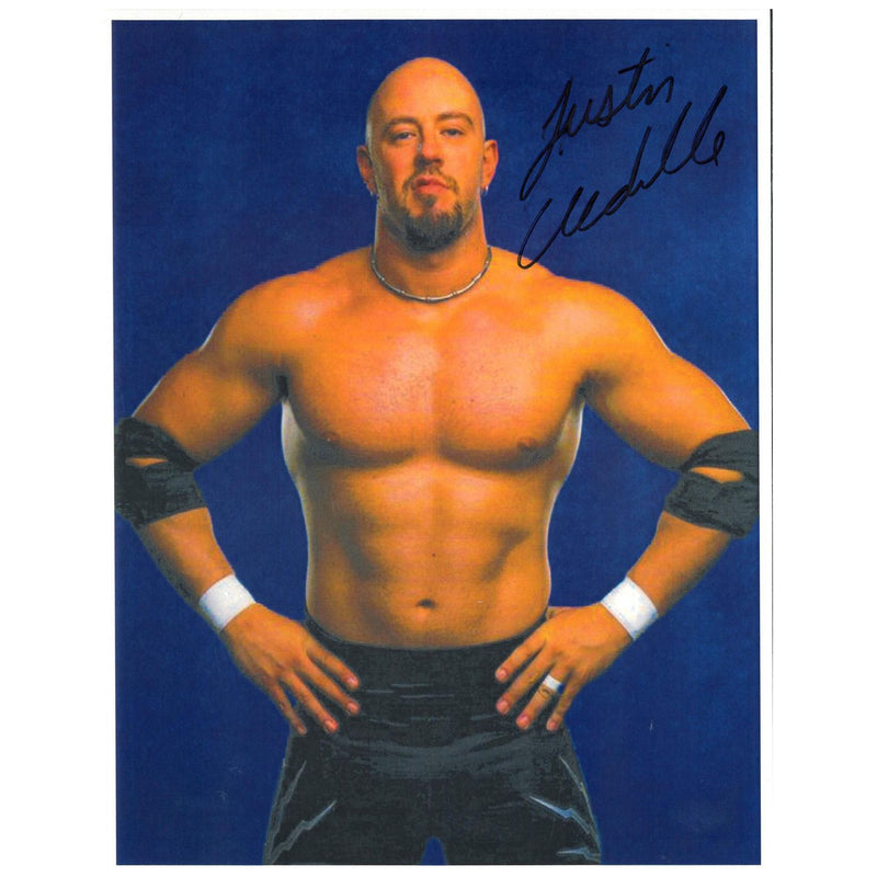 Justin Credible Blue BG 8.5 x 11 Promo - AUTOGRAPHED