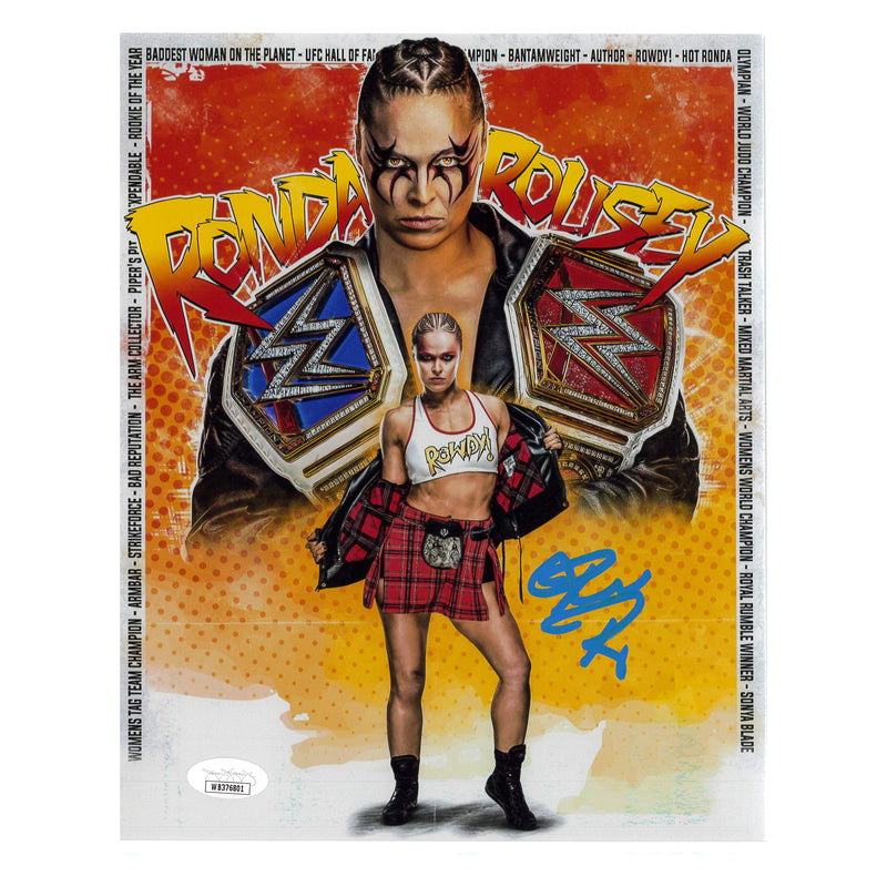 Ronda Rousey Asylum Belt Edit METALLIC 8 x 10 Promo - JSA AUTOGRAPHED