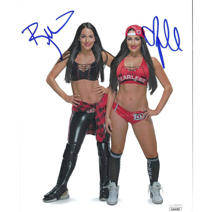 The Bella Twins White BG 8 x 10 - JSA DUAL AUTOGRAPHED