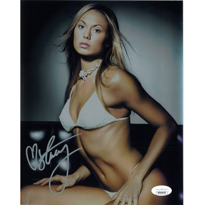 Stacy Keibler White Bikini 8 x 10 Promo - JSA AUTOGRAPHED