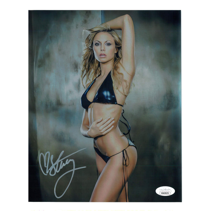 Stacy Keibler 8 x 10 Leather Bikini METALLIC Promo - JSA AUTOGRAPHED