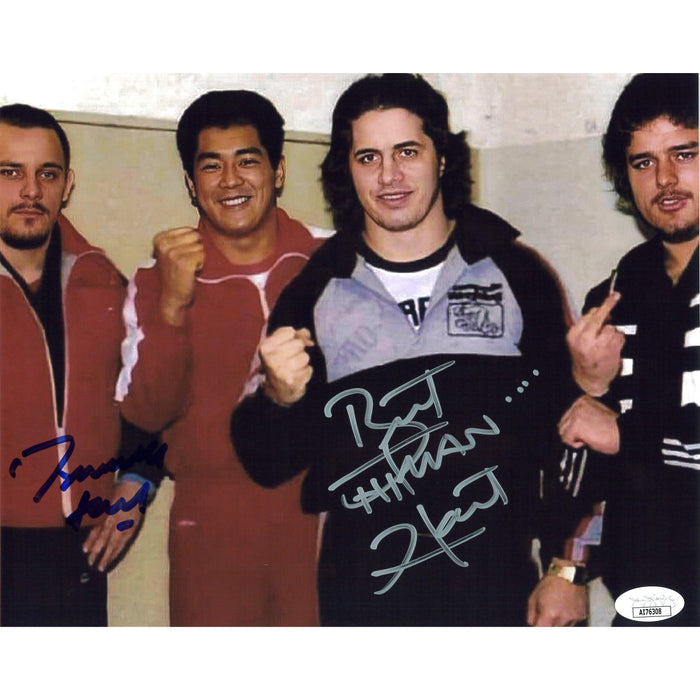 Bret Hart x Dynamite Kid group 8x10 JSA Autographed