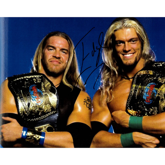 Edge & Christian Tag Title 8x10 Autographed