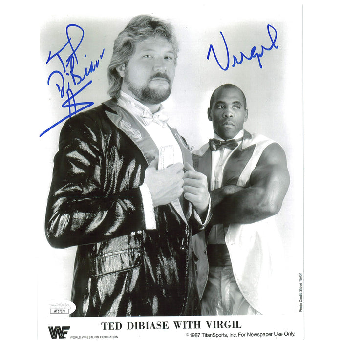 Virgil & Ted Dibiase B&W 8x10 JSA Autographed
