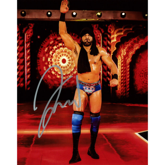 Jinder Mahal Palm Raised Entrance 8x10- Autographed