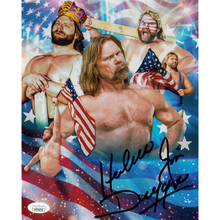 Hacksaw Jim Duggan Asylum Metallic 8x10 & 11x14 JSA Autographed