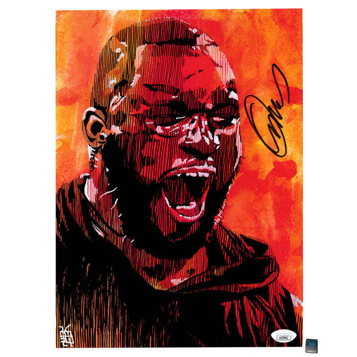 Omos WWE Artwork 11x14 JSA Autpographed